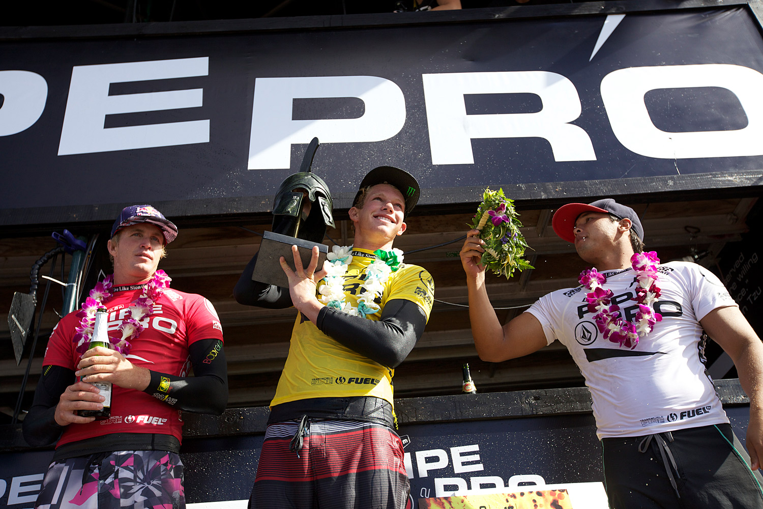 Jamie O´Brien 2º, John John Florence 1º y Kai Barger 3º